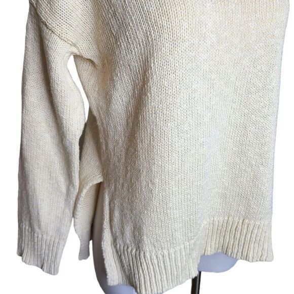 Jenni Kayne NEW Cruise Boyfriend Sweater Ivory Cotton Linen XS - Picture 8 of 15